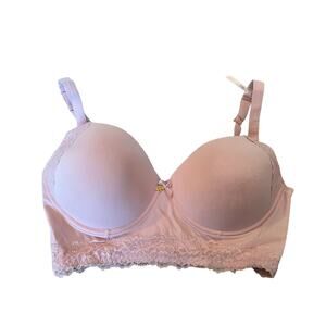 Daisy Fuentes Wired Lined Bra NWOT Plus Size 40D Pink Lace Detail Adjustable New